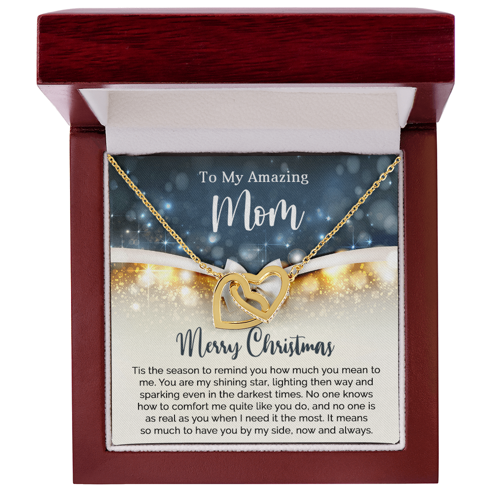 To My Amazing Mom - Christmas Gift - Interlocking Hearts Necklace