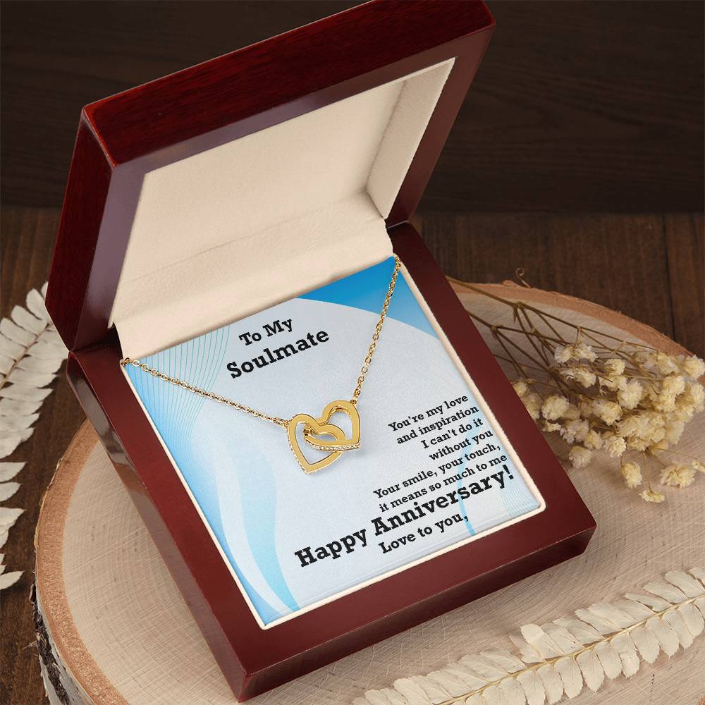 Best Soulmate Gift, Amazing Gift for Soulmate, Interlocking Hearts Necklace Gift for Soulmate