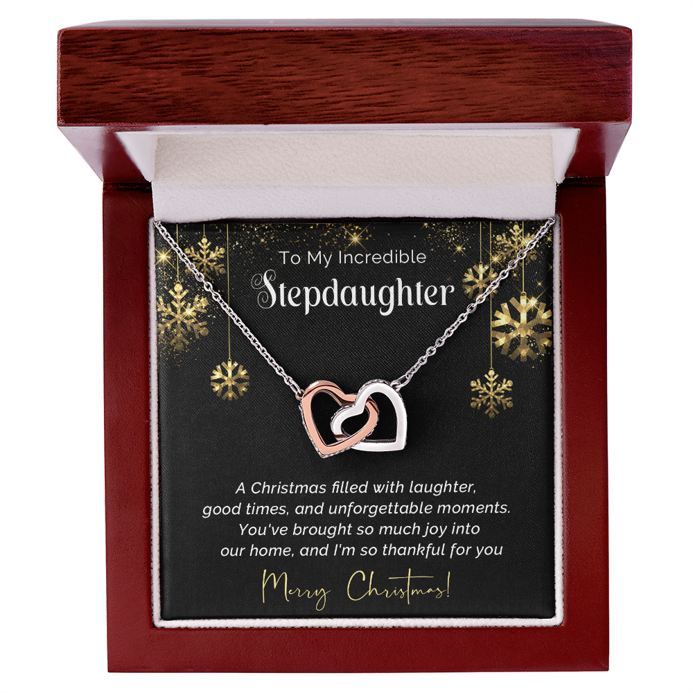 Stepdaughter - Thankful - Christmas gift - Interlocking Hearts Necklace