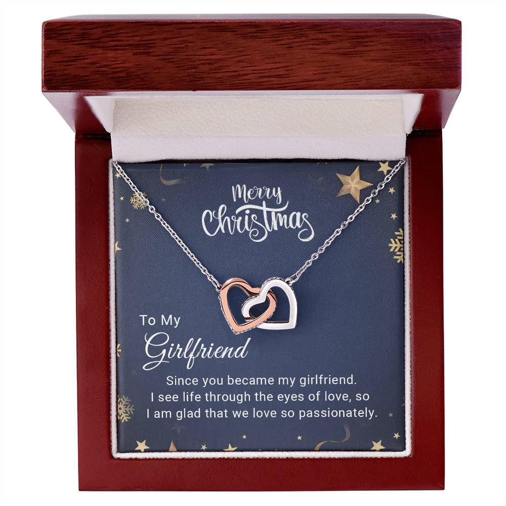 Girlfriend - Eyes of Love - Christmas Gift - Interlocking Hearts Necklace