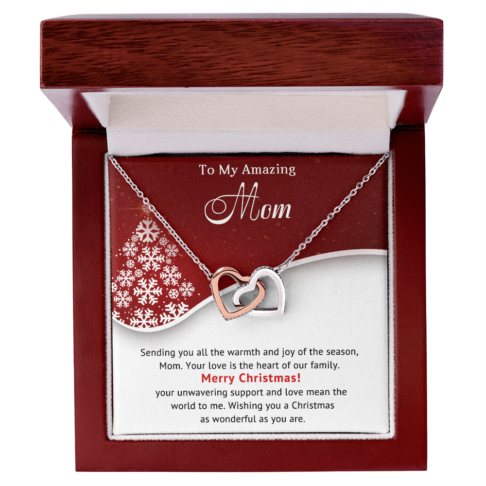 To My Amazing Mom - Christmas Gift - Interlocking Hearts Necklace