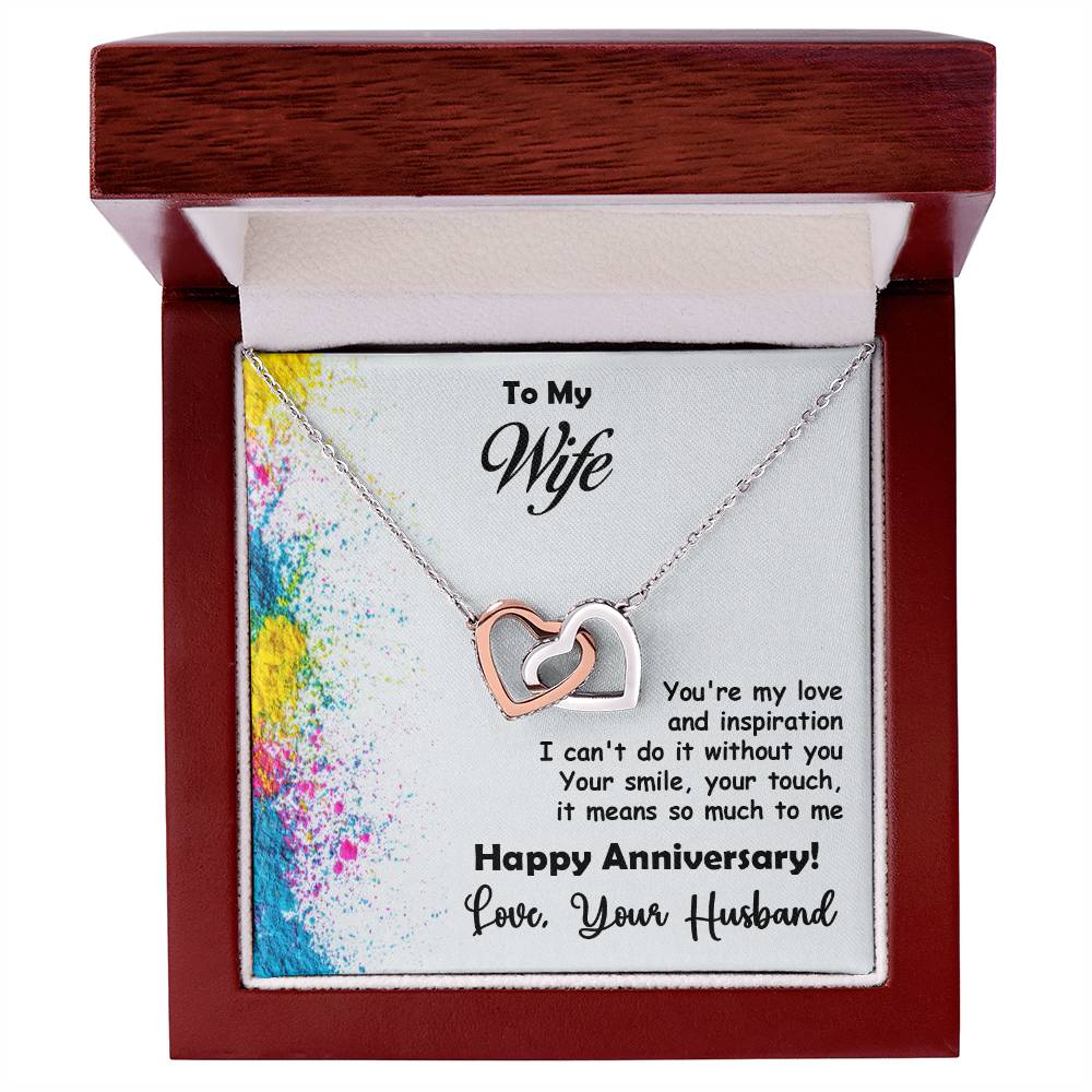 Beautiful Anniversary Gift for wife, Best Gift Fir Wife, Birthday Gift, Interlocking Hearts Necklace