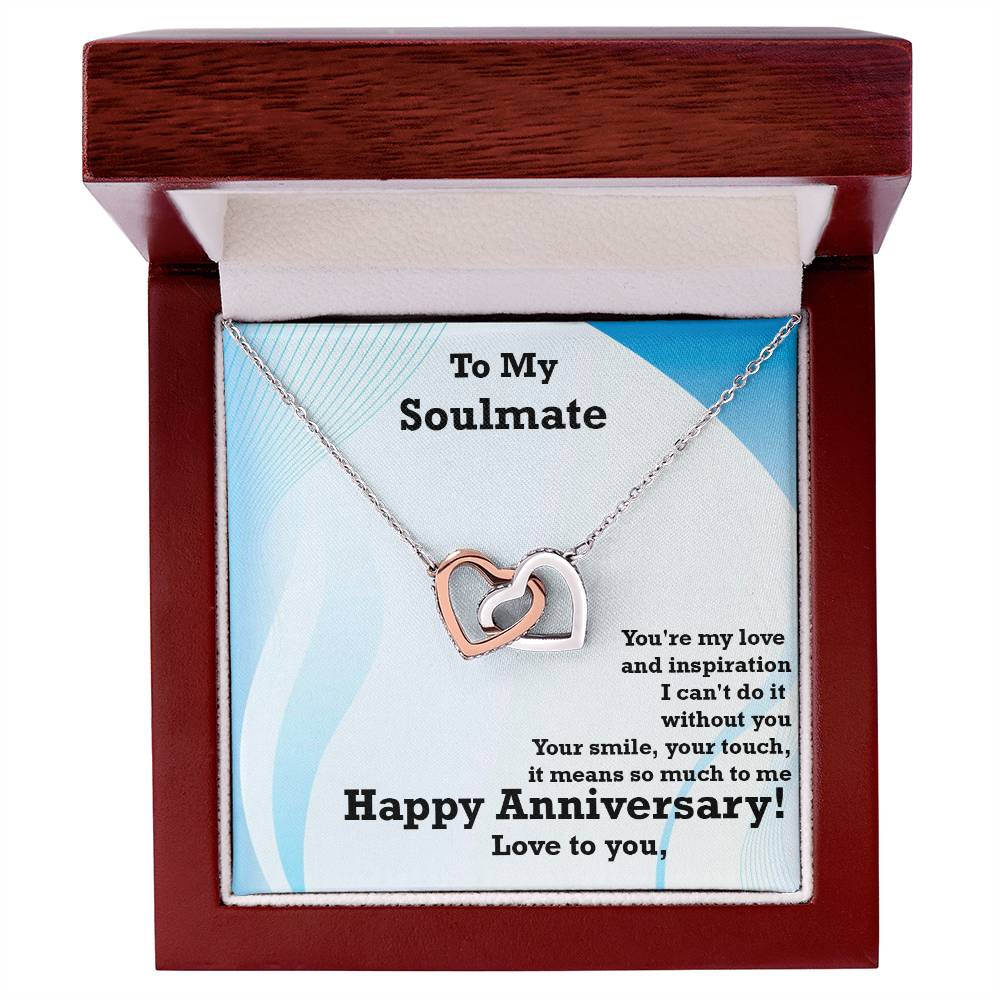 Best Soulmate Gift, Amazing Gift for Soulmate, Interlocking Hearts Necklace Gift for Soulmate