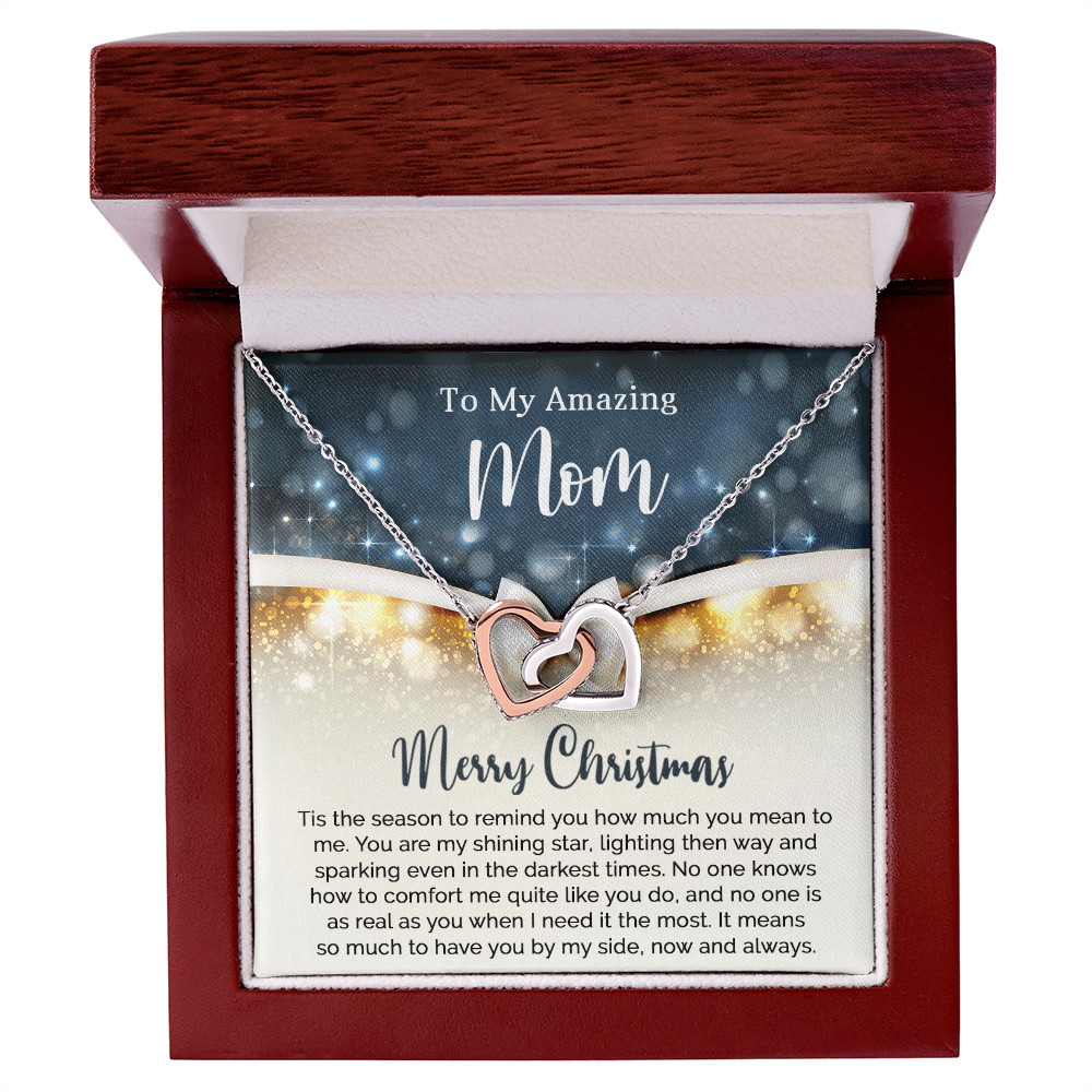 To My Amazing Mom - Christmas Gift - Interlocking Hearts Necklace