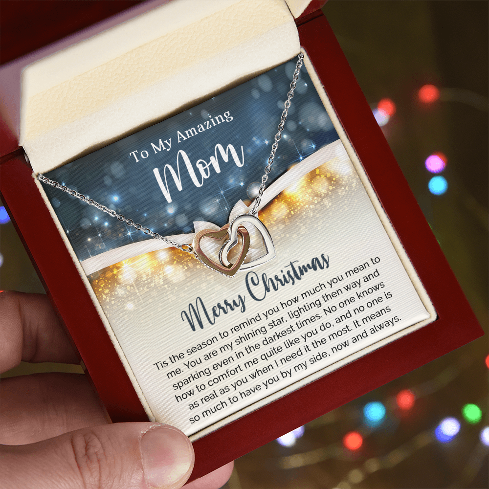 To My Amazing Mom - Christmas Gift - Interlocking Hearts Necklace