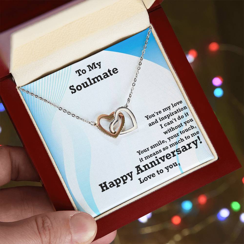 Best Soulmate Gift, Amazing Gift for Soulmate, Interlocking Hearts Necklace Gift for Soulmate