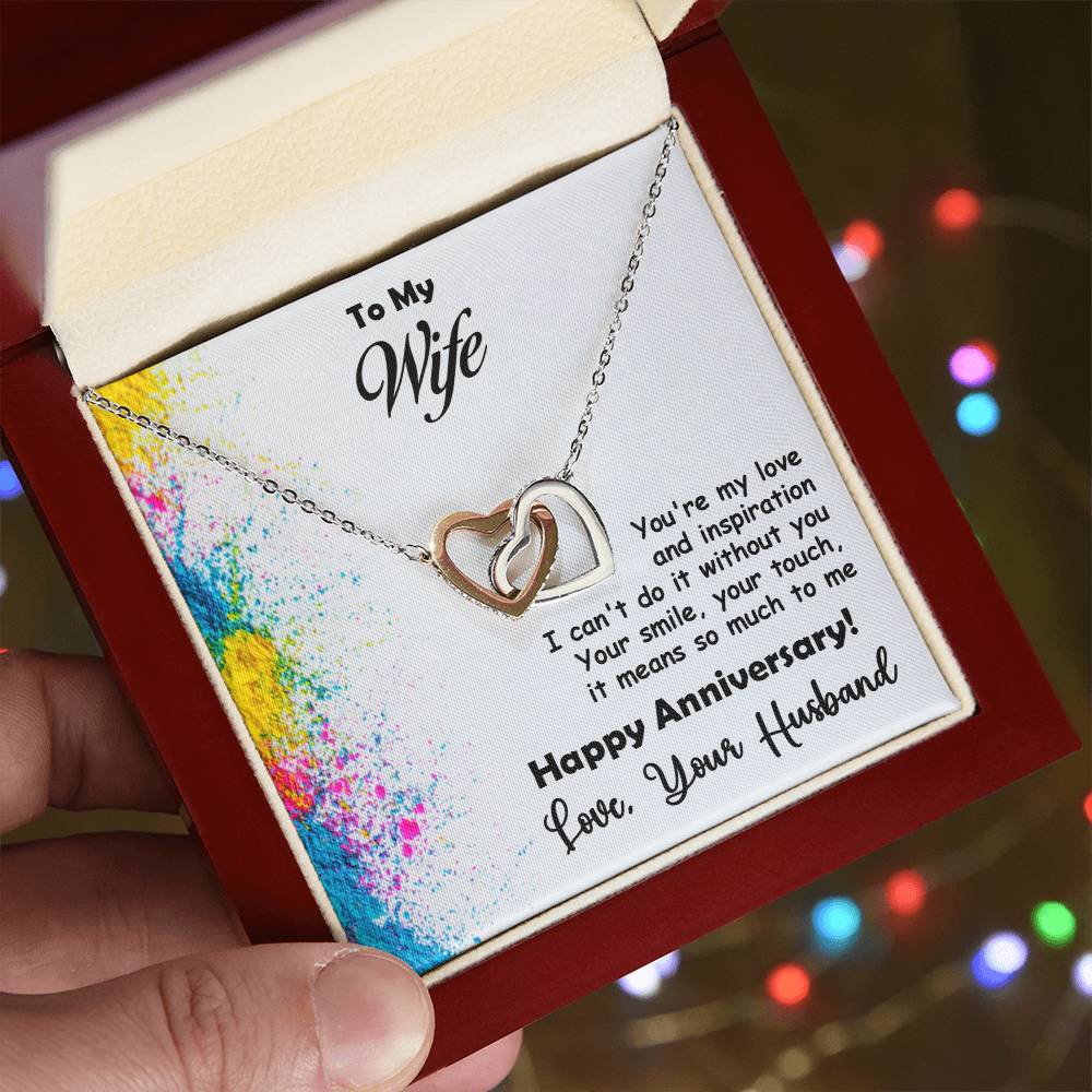 Beautiful Anniversary Gift for wife, Best Gift Fir Wife, Birthday Gift, Interlocking Hearts Necklace