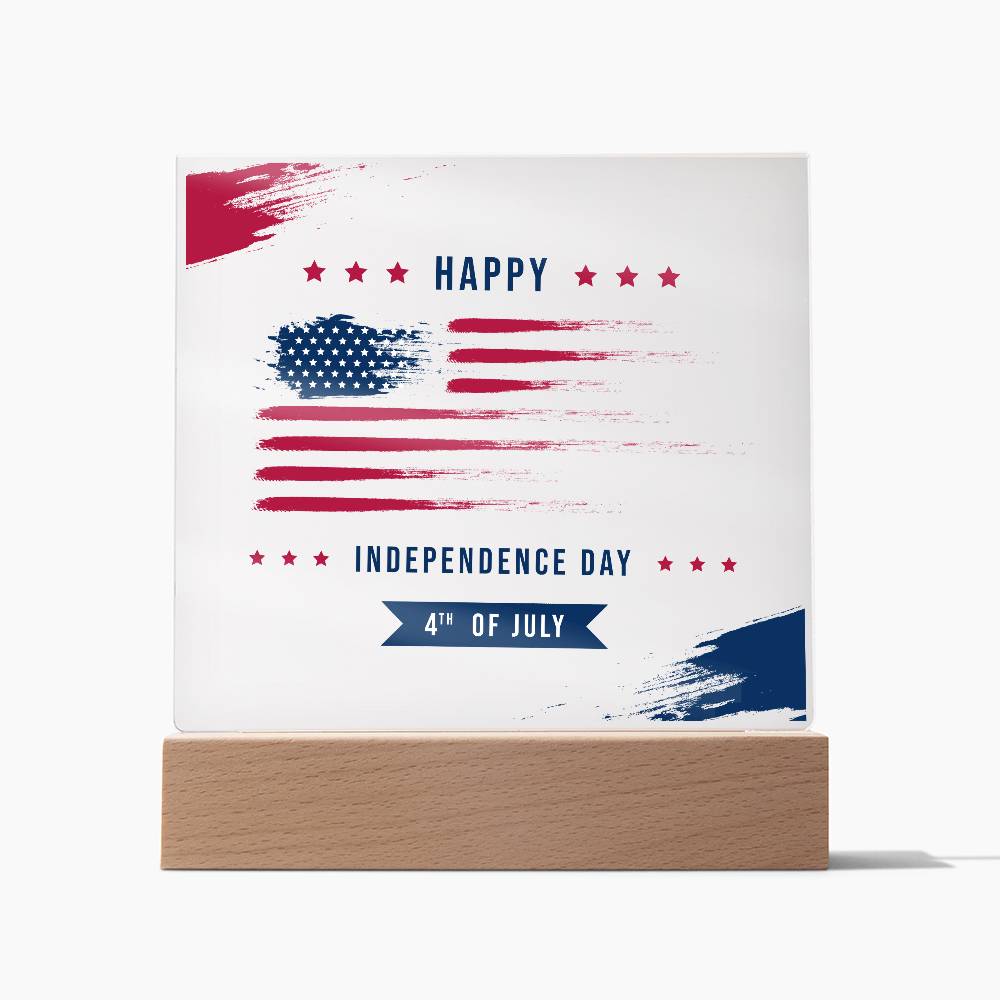 Happy Independence Day - Acrylic Square Plaque - USA  Independence Day