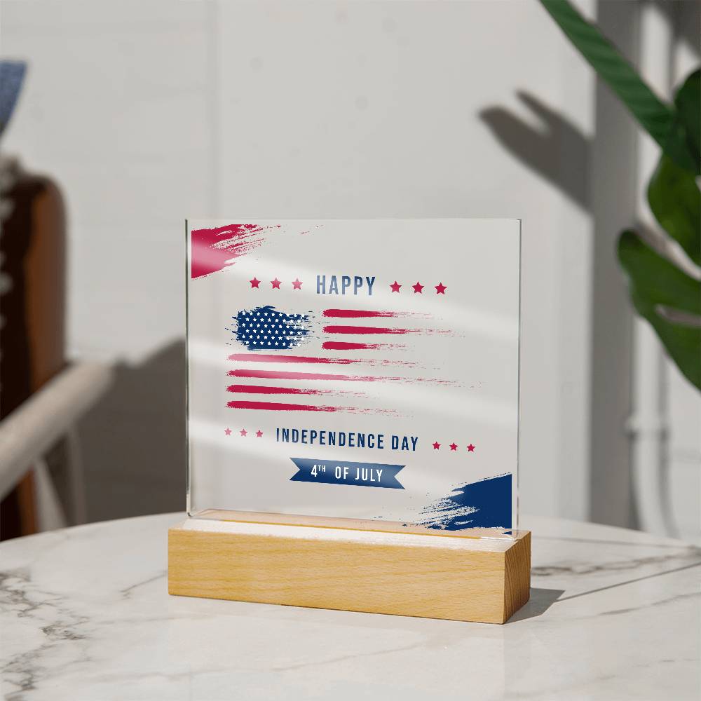 Happy Independence Day - Acrylic Square Plaque - USA  Independence Day