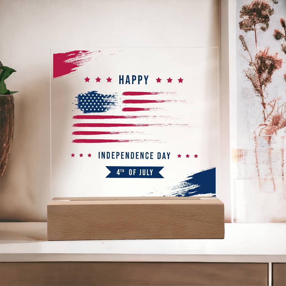 Happy Independence Day - Acrylic Square Plaque - USA  Independence Day