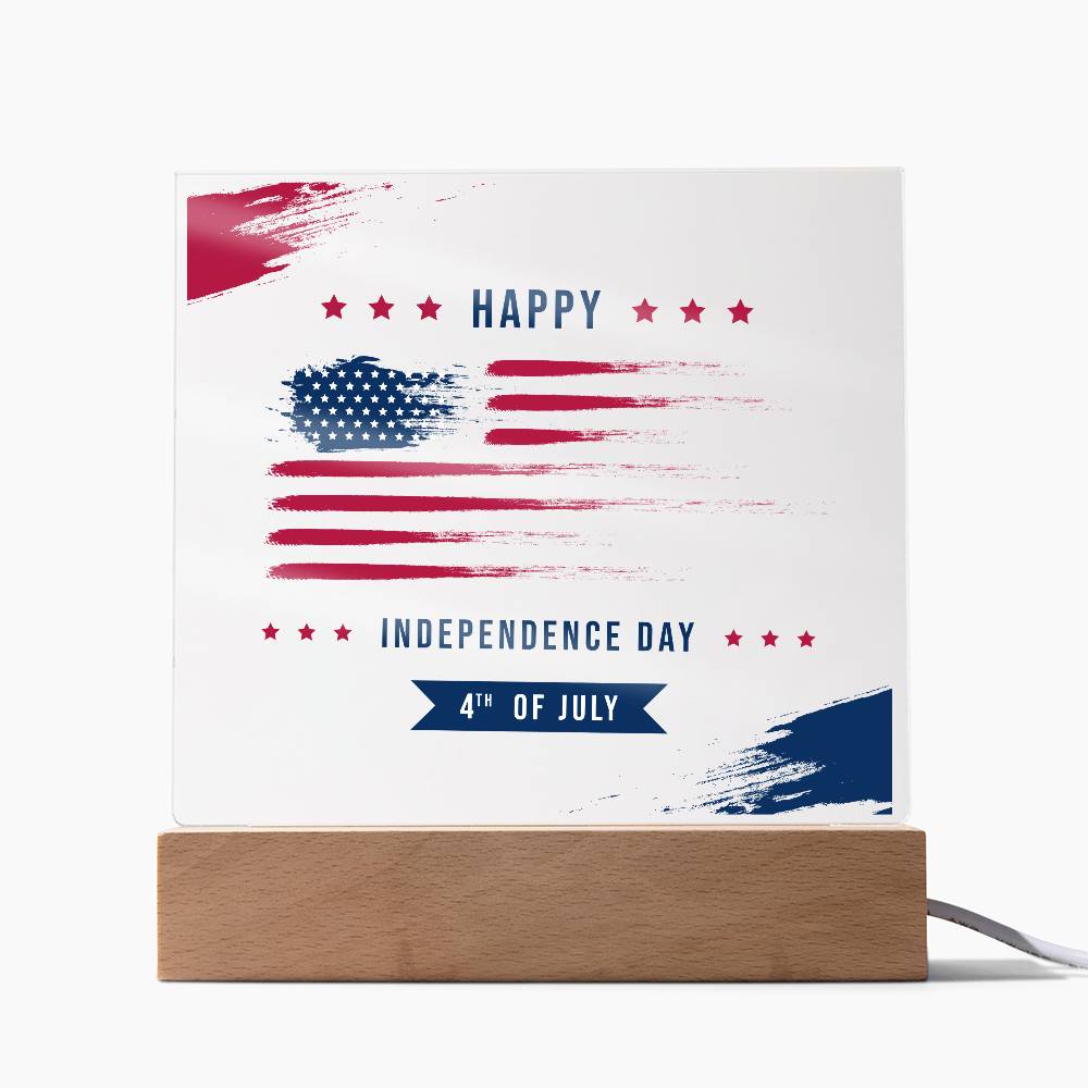 Happy Independence Day - Acrylic Square Plaque - USA  Independence Day