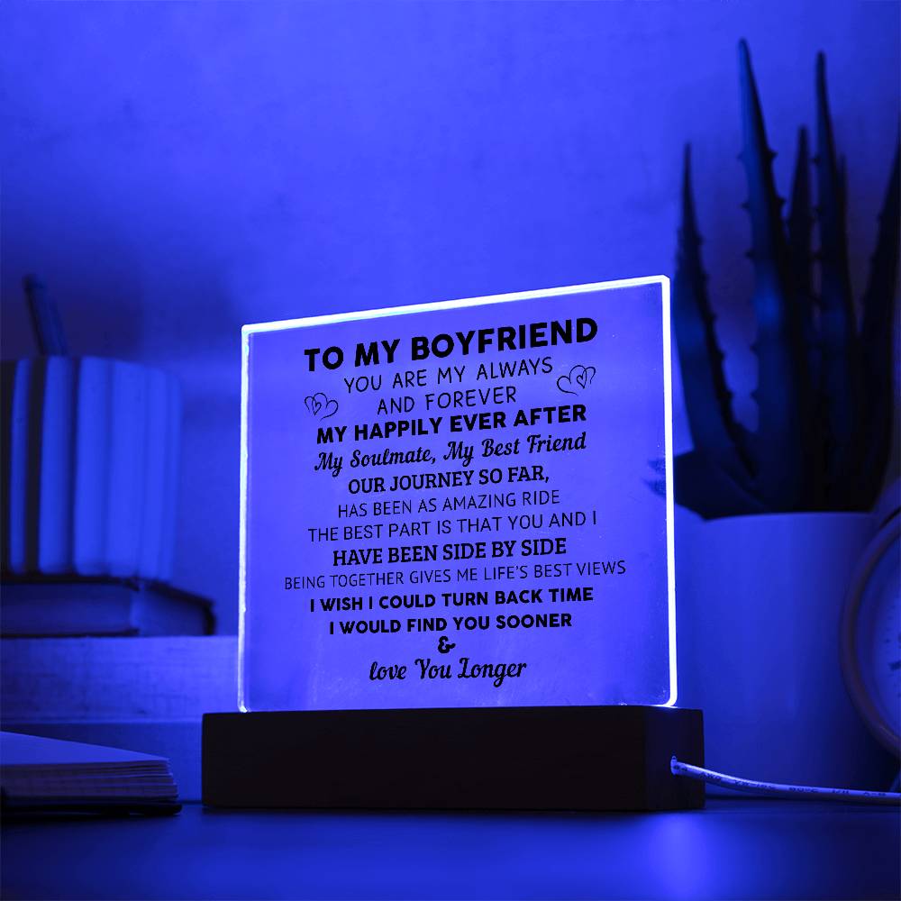 Gift for Boyfriend - Acrylic Square Plaque