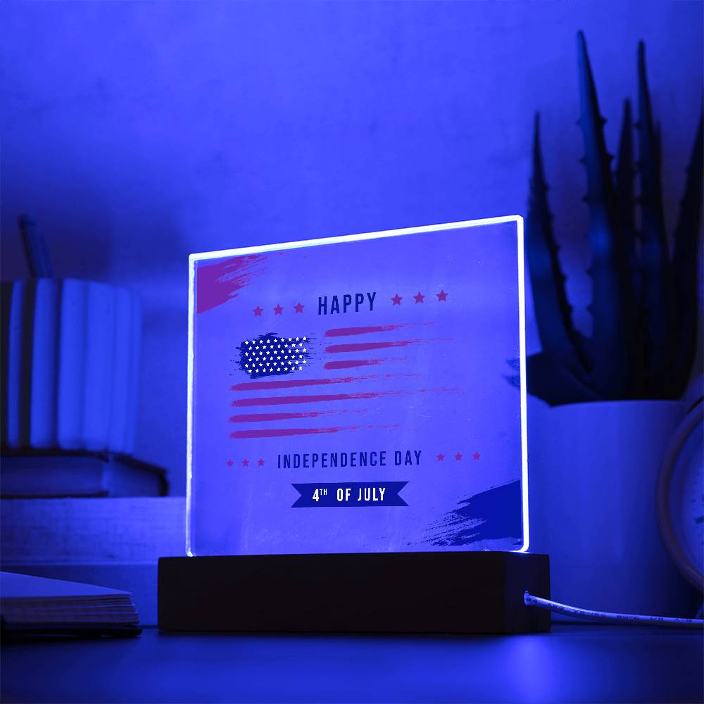 Happy Independence Day - Acrylic Square Plaque - USA  Independence Day