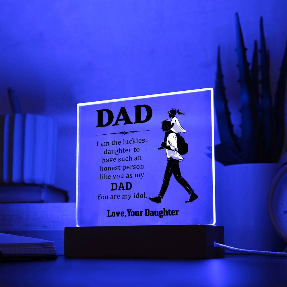 Father's Day Special Gift - Happy Father's Day - Acrylic Square Plaque