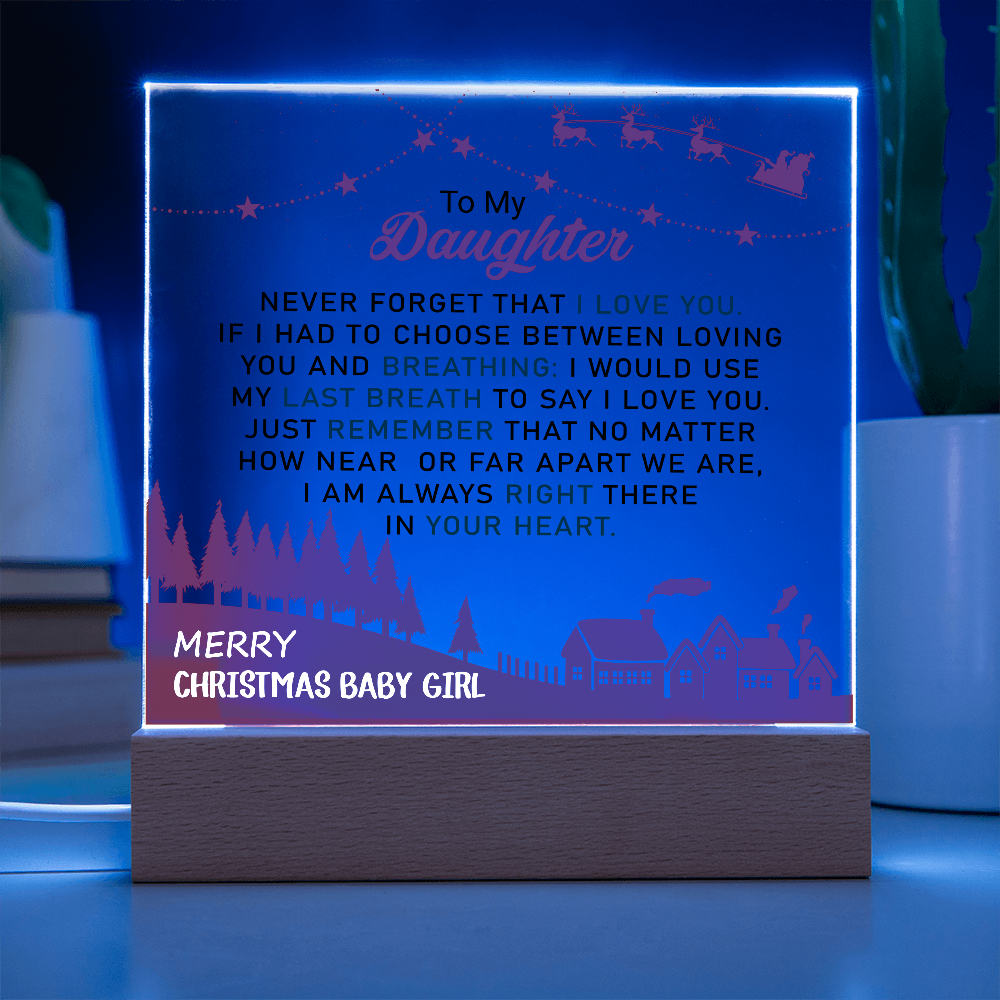 To My Daughter - Best Gift for Christmas - Acrylic Square Plaque