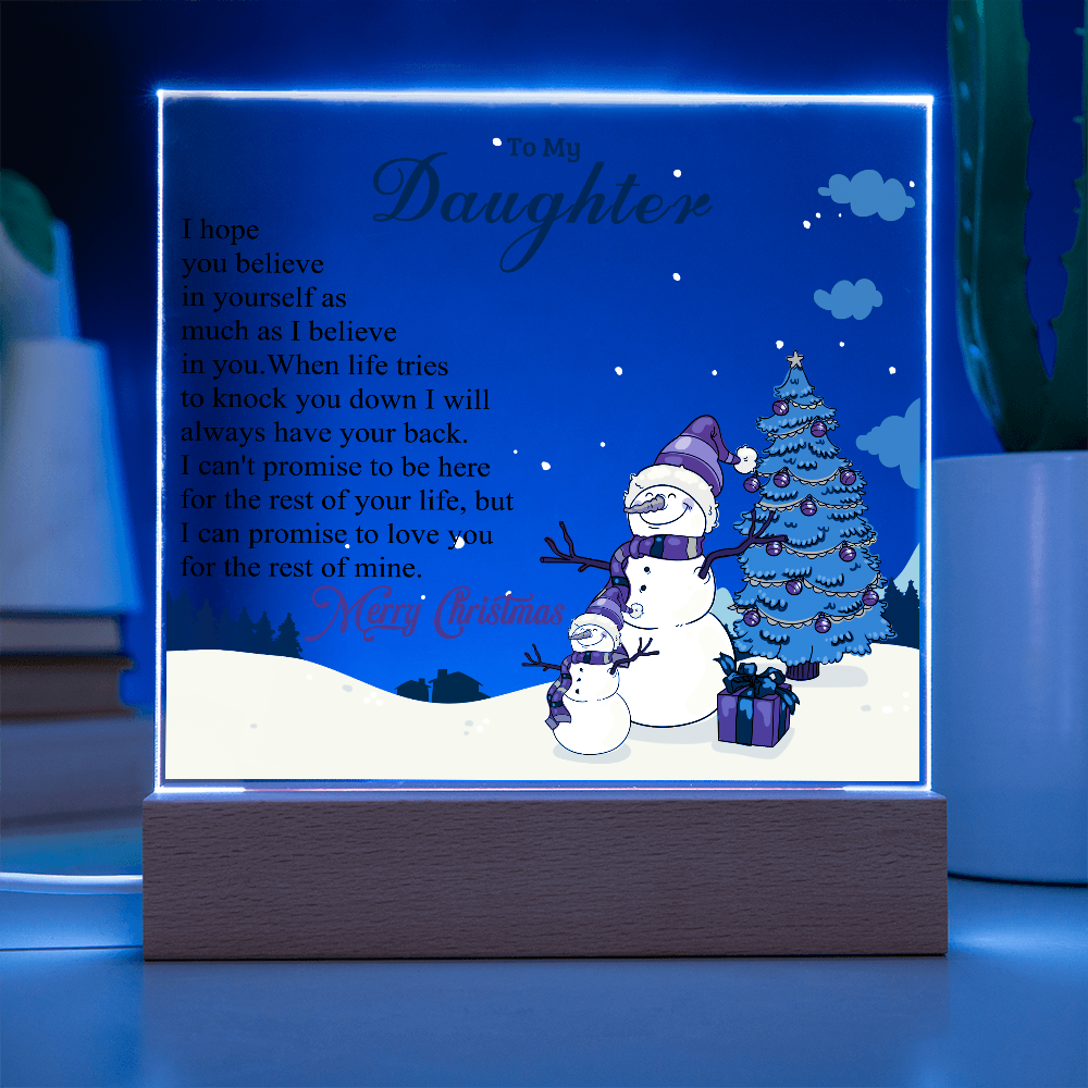 To My Daughter - Best Gift for Christmas - Acrylic Square Plaque
