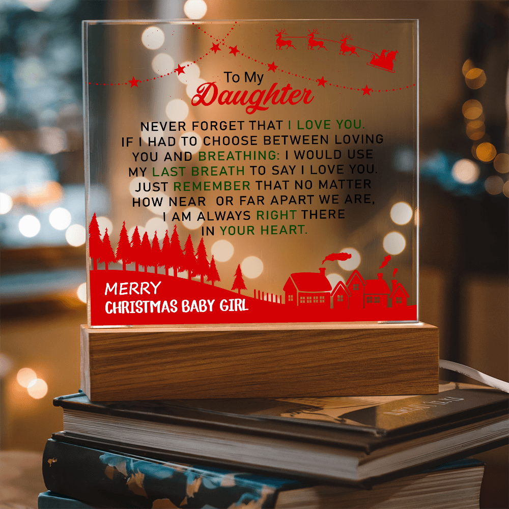 To My Daughter - Best Gift for Christmas - Acrylic Square Plaque