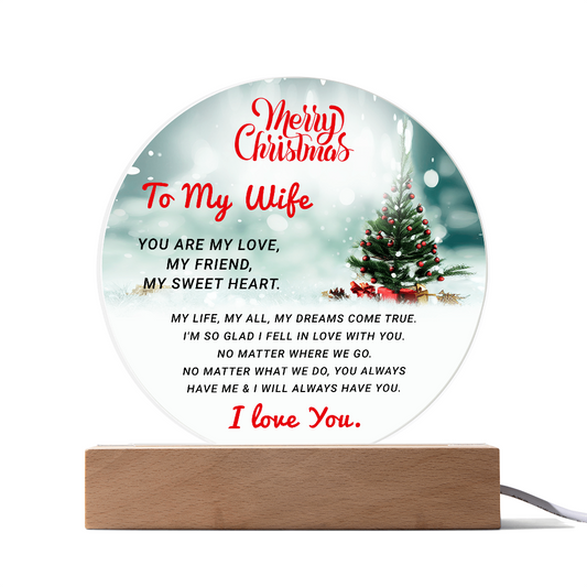 To My Wife - Best Gift for Christmas - Acrylic Circle Plaque