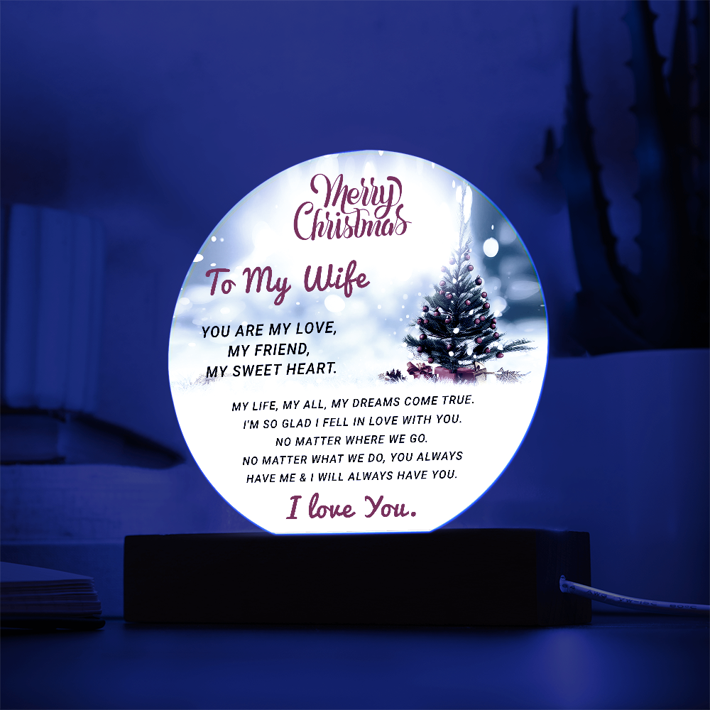 To My Wife - Best Gift for Christmas - Acrylic Circle Plaque