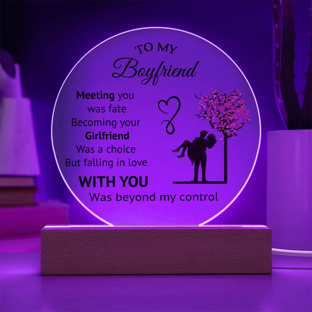 Gift for Boyfriend - Acrylic Circle Plaque