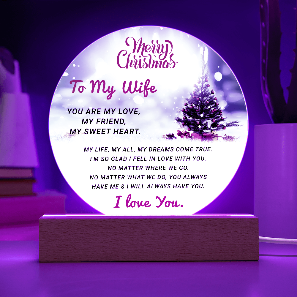 To My Wife - Best Gift for Christmas - Acrylic Circle Plaque