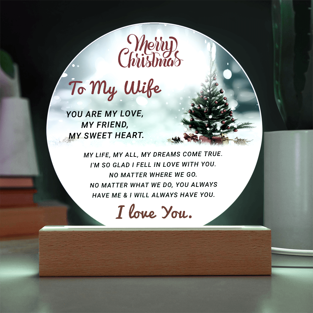 To My Wife - Best Gift for Christmas - Acrylic Circle Plaque