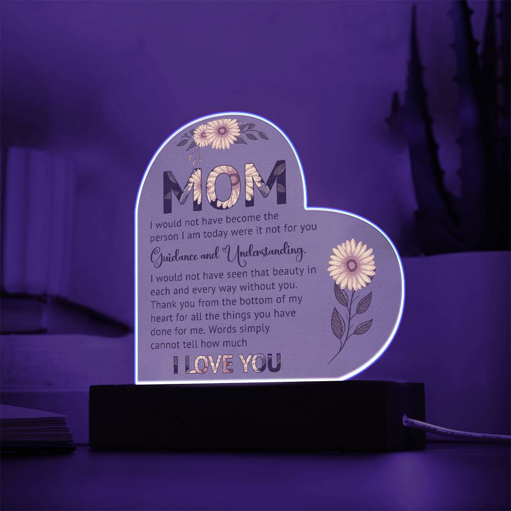 MOM - HAPPY MOTHER'S DAY - ACRYLIC HEART PLAQUE