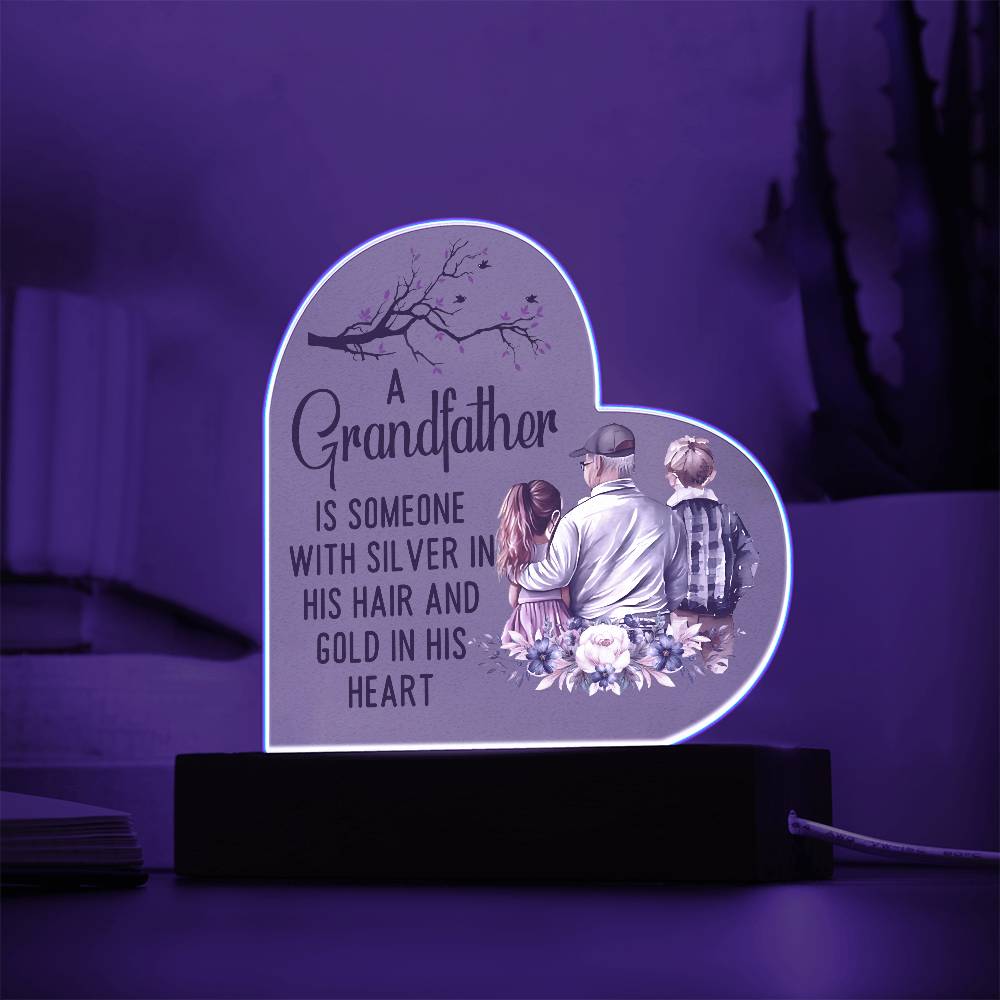 Gift for Grandfather - Acrylic Heart Plaque