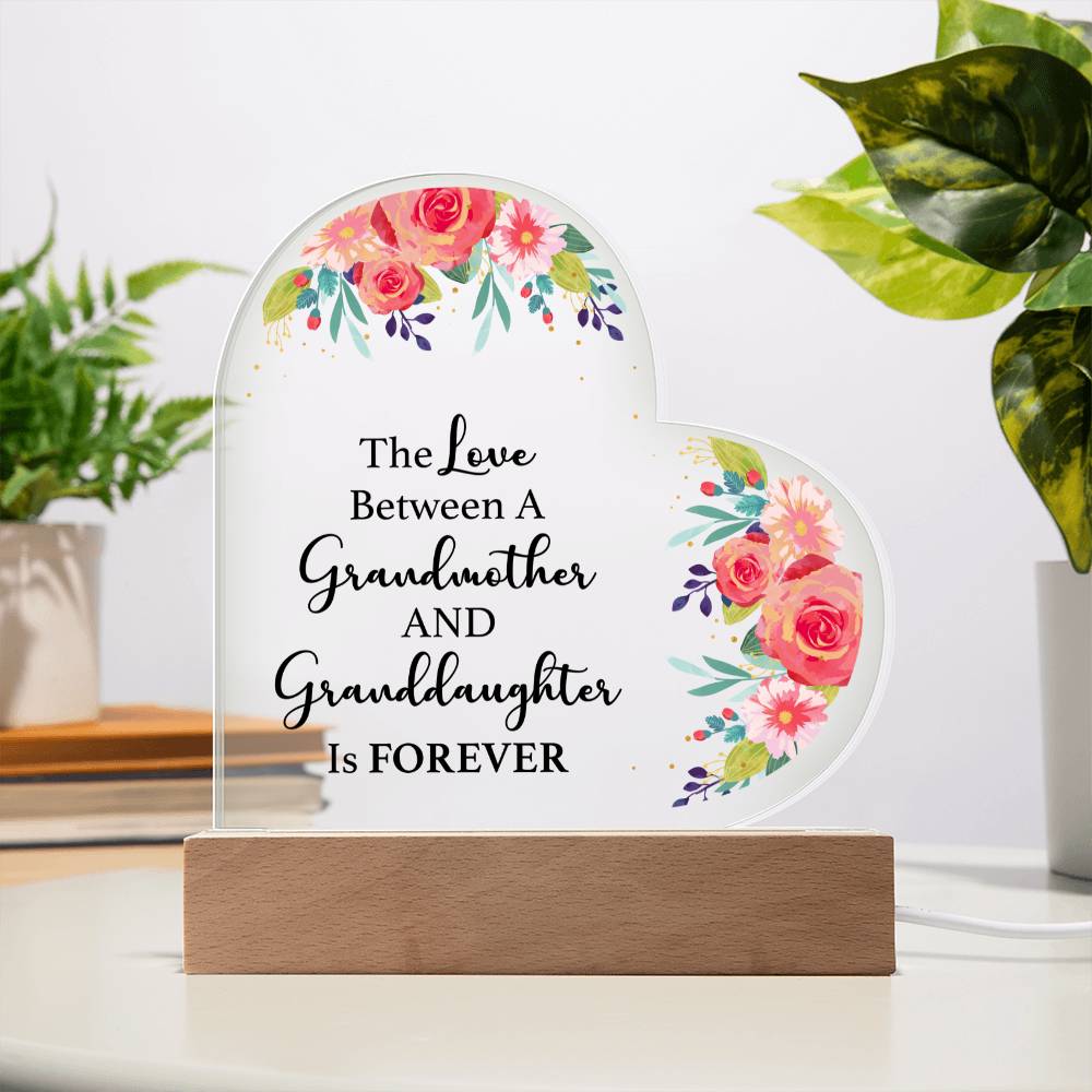Gift for Grandmother - Acrylic Heart Plaque