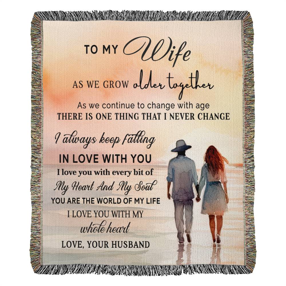 To My Wife - Blanket From  Husband - Heirloom Woven Blanket