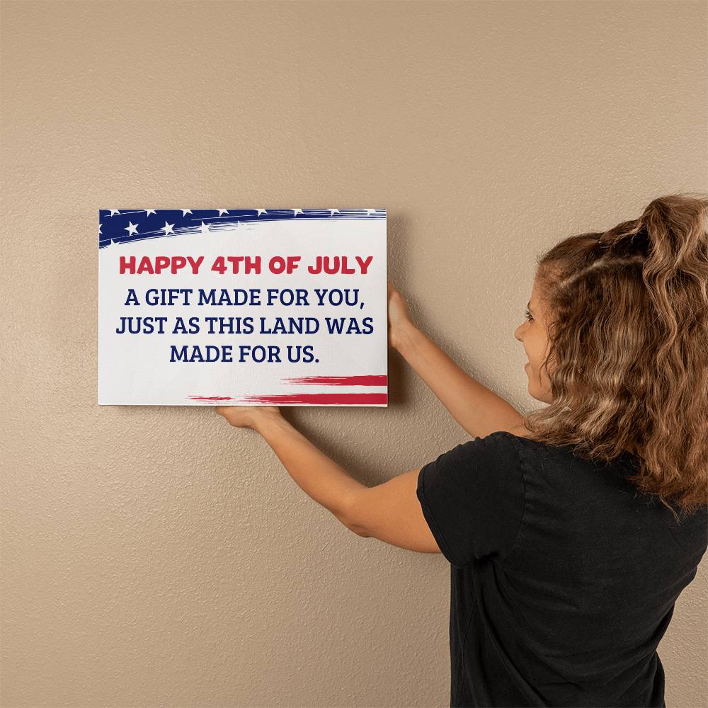 Happy 4th of July - Gallery Wrapped Canvas - USA  Independence Day
