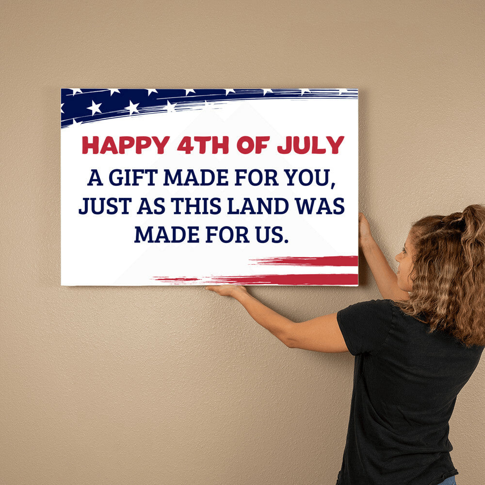 Happy 4th of July - Gallery Wrapped Canvas - USA  Independence Day