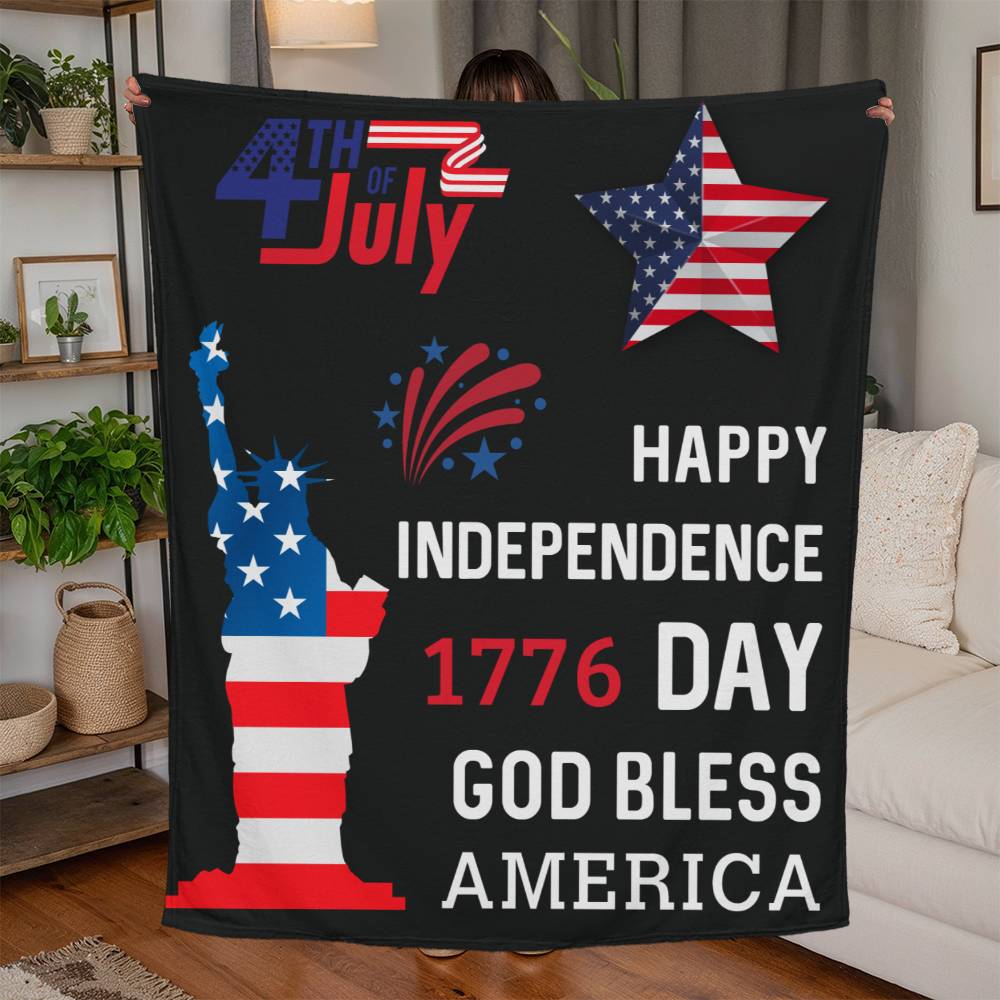 USA Independence Day - Blanket -Jersey Fleece Blanket