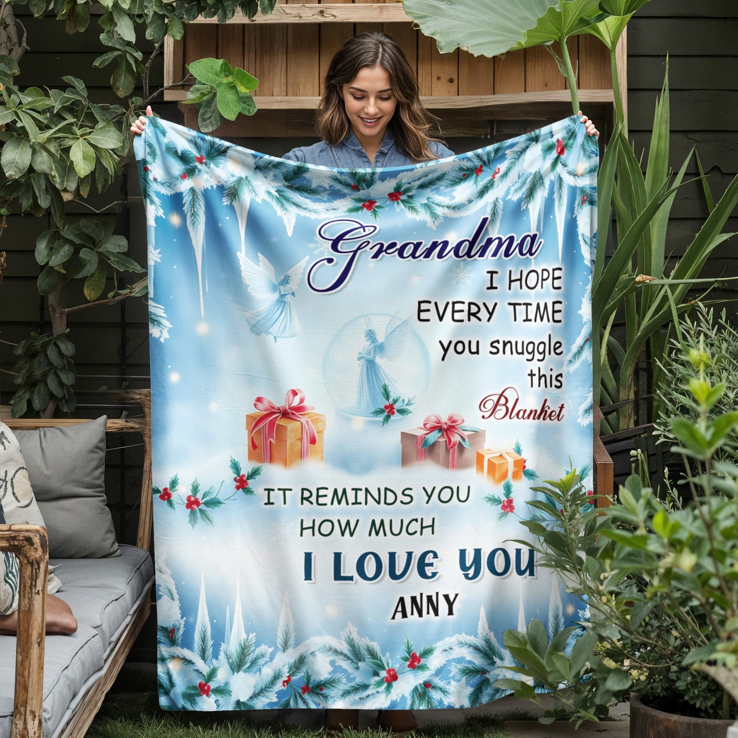 To My Grandma - Best Gift for Christmas - Jersey Fleece Blanket