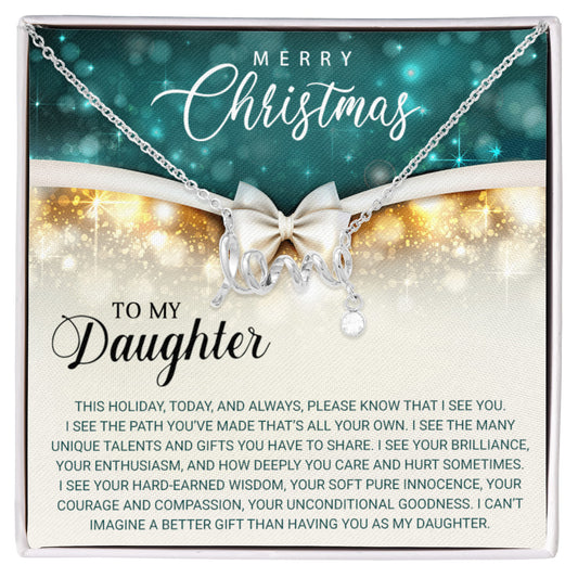 To My Daughter - Christmas Gift - Scripted Love Necklace