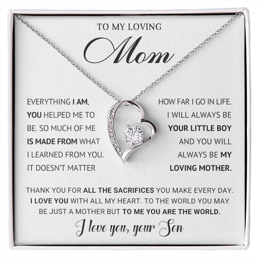 To My Loving Mom - Forever Love Necklace