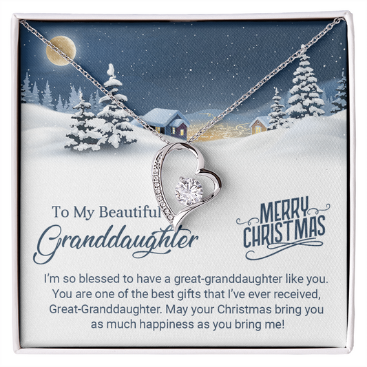To My Beautiful Granddaughter - Christmas Gift - Forever Love Necklace