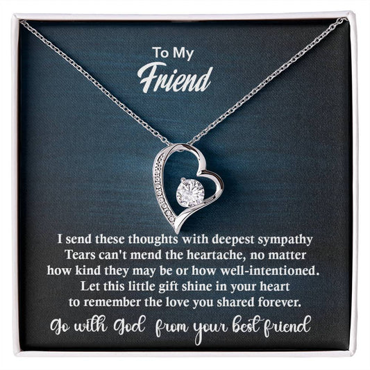 Gift For Best Friend, Excellent Gift For Friend, Forever Love Necklace with On Demand Message Card Gift For Friend