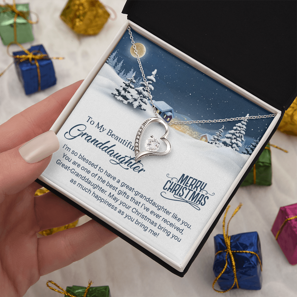 To My Beautiful Granddaughter - Christmas Gift - Forever Love Necklace