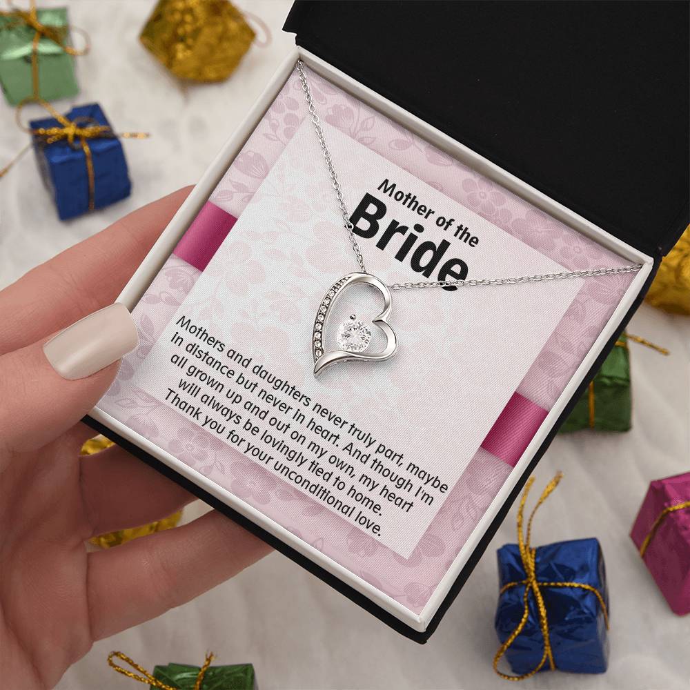 Beautiful gift For Mother of the Bride, Forever Love Necklace with On Demand Message Card