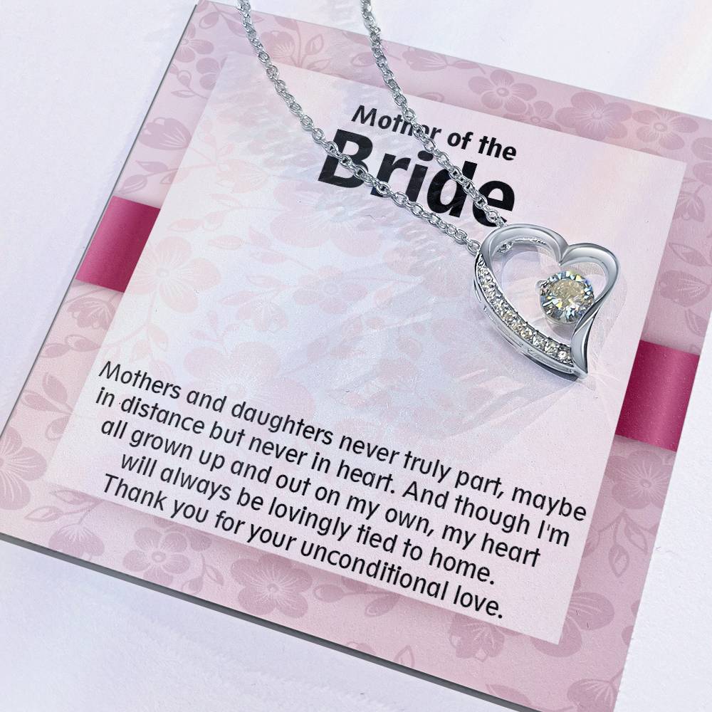Beautiful gift For Mother of the Bride, Forever Love Necklace with On Demand Message Card