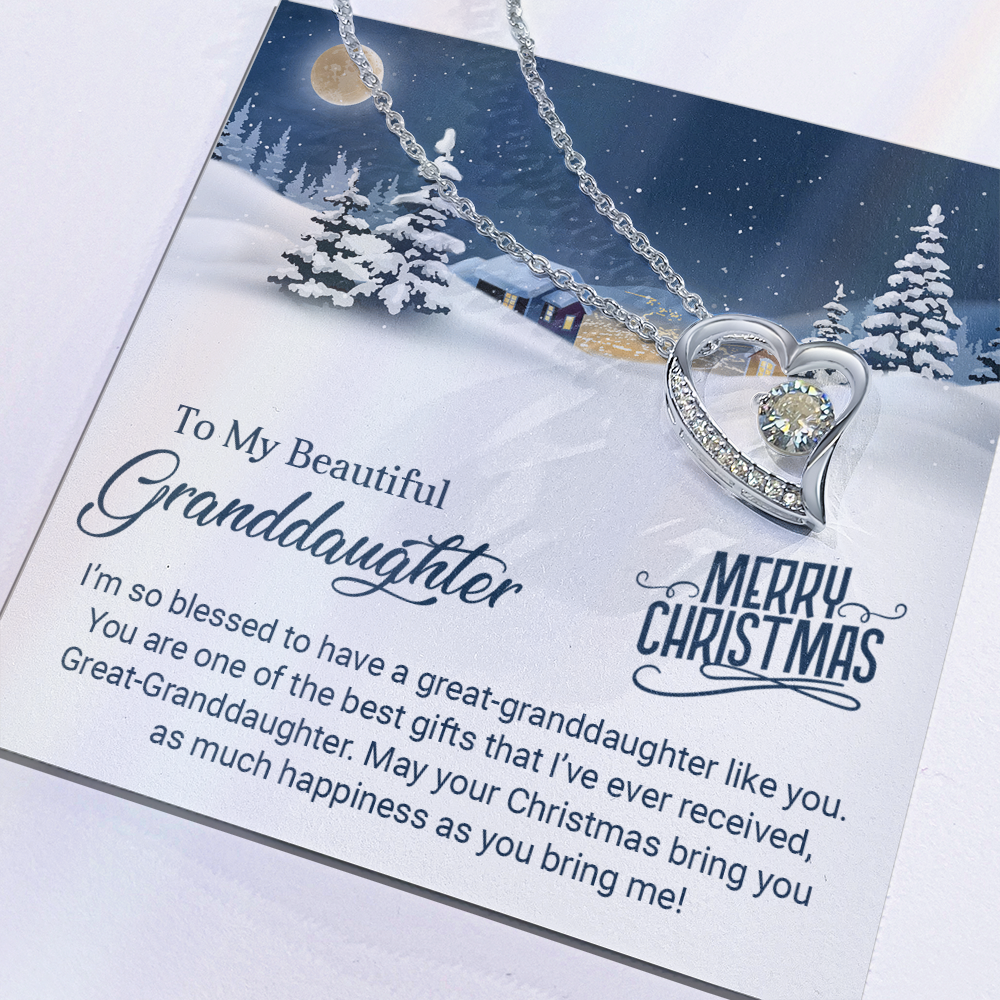 To My Beautiful Granddaughter - Christmas Gift - Forever Love Necklace