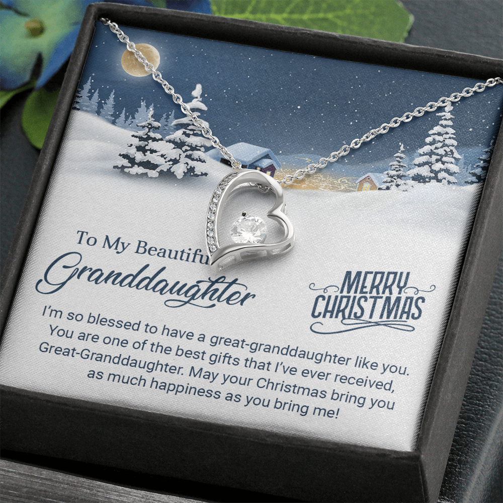 To My Beautiful Granddaughter - Christmas Gift - Forever Love Necklace