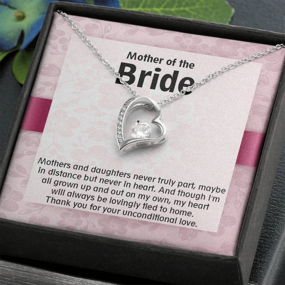 Beautiful gift For Mother of the Bride, Forever Love Necklace with On Demand Message Card