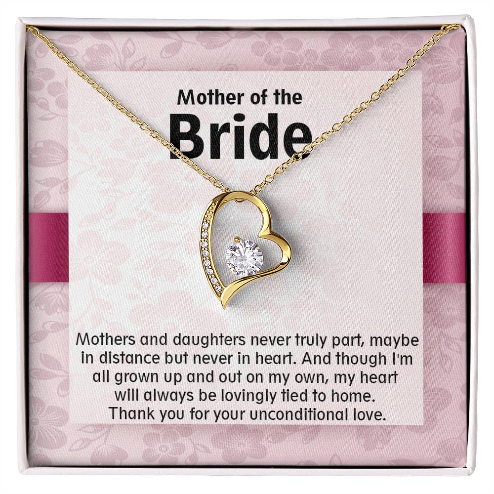 Beautiful gift For Mother of the Bride, Forever Love Necklace with On Demand Message Card