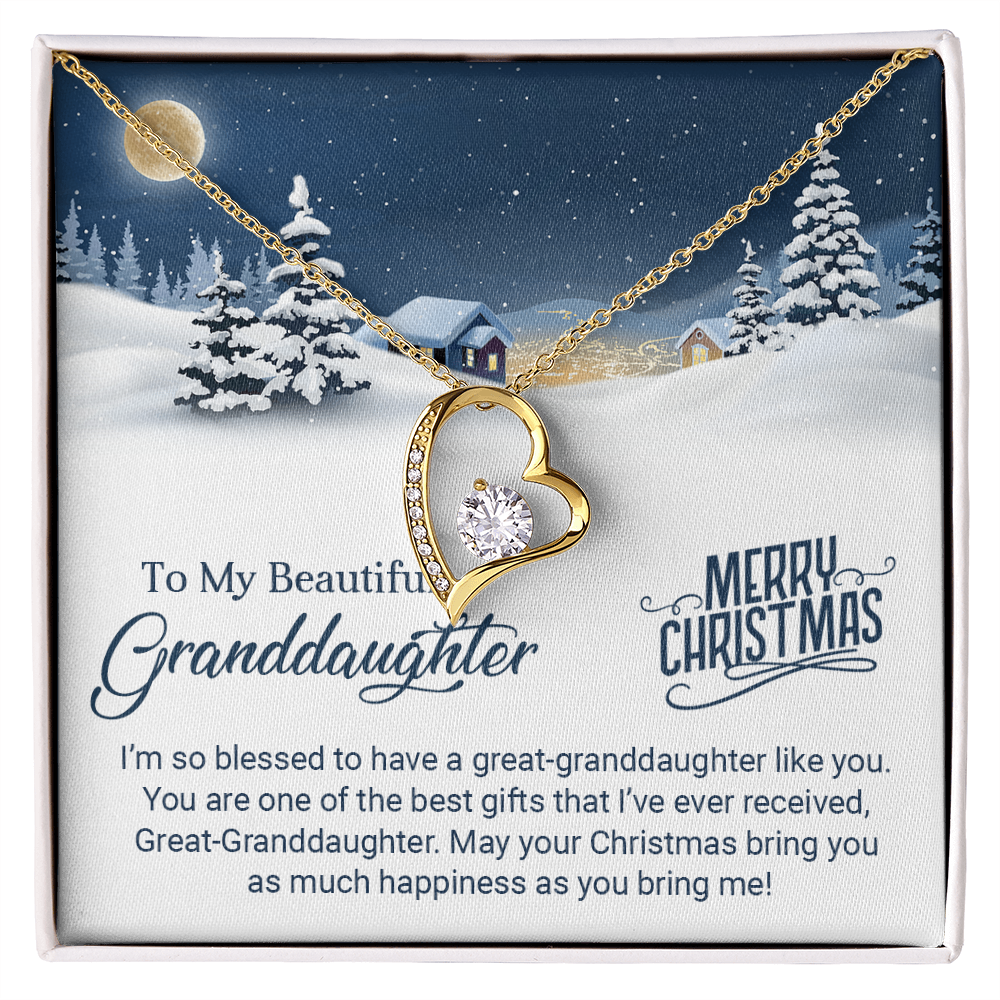 To My Beautiful Granddaughter - Christmas Gift - Forever Love Necklace