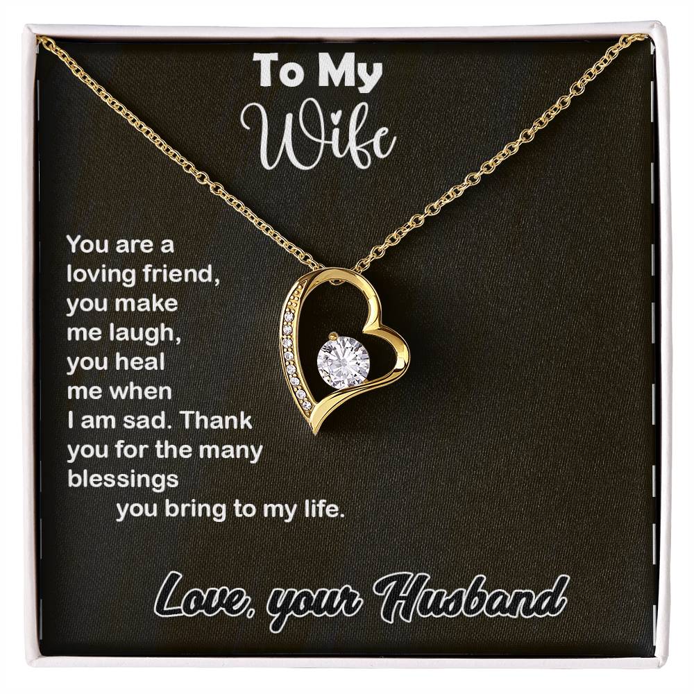 Wonderful Gift For Wife, Forever Love Necklace with On Demand Message Card Gift For Wife