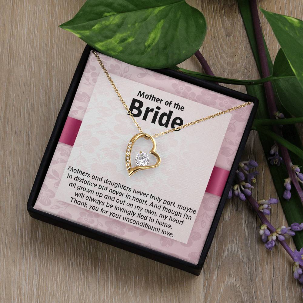 Beautiful gift For Mother of the Bride, Forever Love Necklace with On Demand Message Card