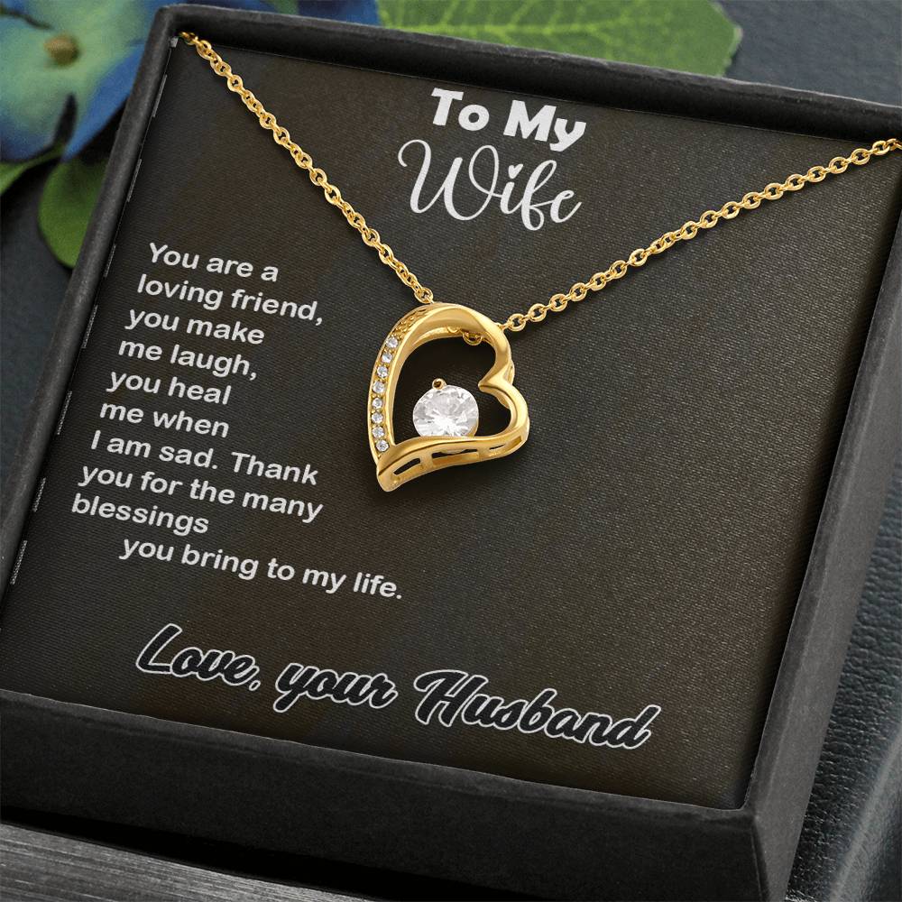 Wonderful Gift For Wife, Forever Love Necklace with On Demand Message Card Gift For Wife