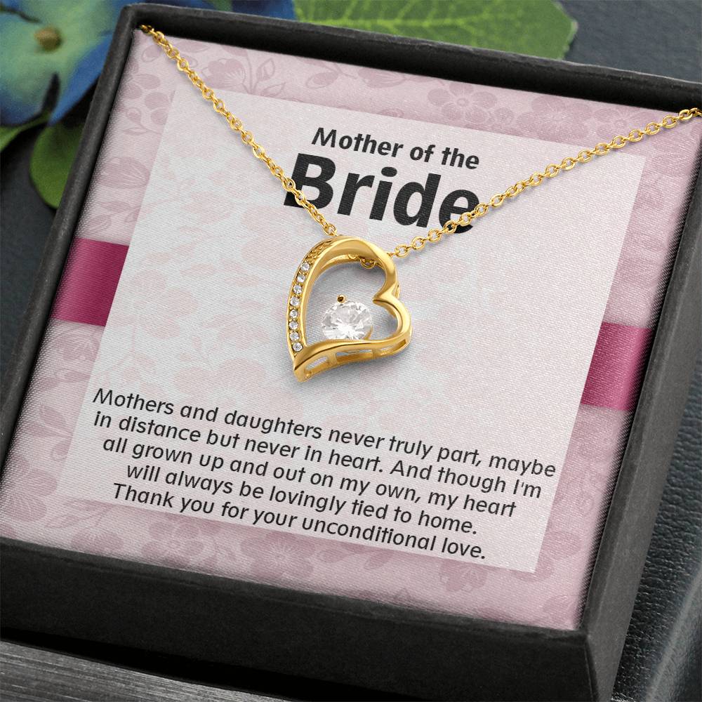 Beautiful gift For Mother of the Bride, Forever Love Necklace with On Demand Message Card